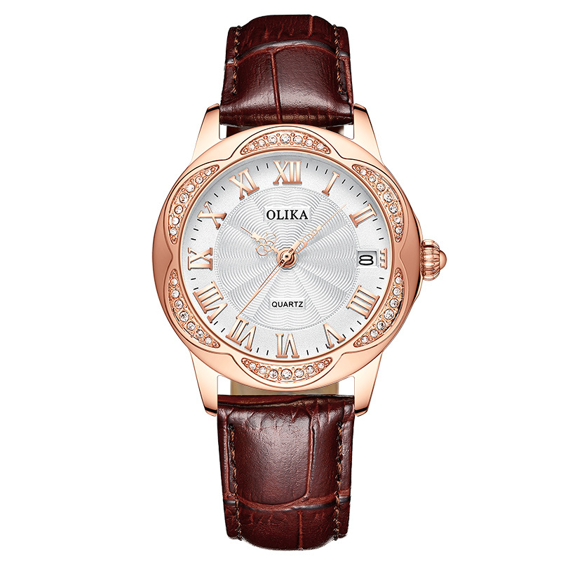 Ženski mehanički sat • Kožni remen (Mehanički mehanizam • Miyota (Japan) • Promjer cifera 34 mm • Vodootpornost 30 m • Kalendar)