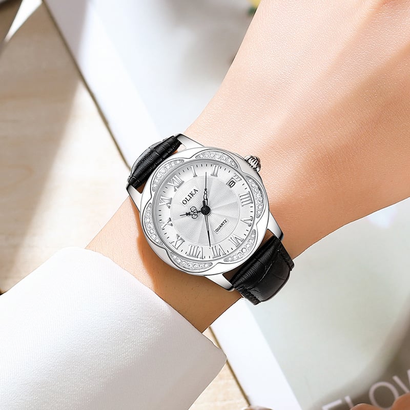 Ženski mehanički sat • Kožni remen (Mehanički mehanizam • Miyota (Japan) • Promjer cifera 34 mm • Vodootpornost 30 m • Kalendar)