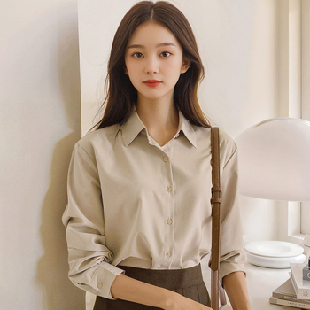 Sieviešu polo krekls ar brīvu piegriezumu, garas piedurknes, poliestera elastāna audums, ikdienas pilsētas stils