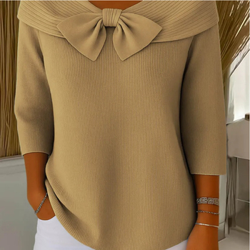 Kötött anyagú póló, pamutkeverék, hosszú ujjú, szűk szabású, kerek nyakú