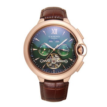 Caseno Automatski Tourbillon Mehanički Sat S Vječnim Kalendarom, Kožni Remen