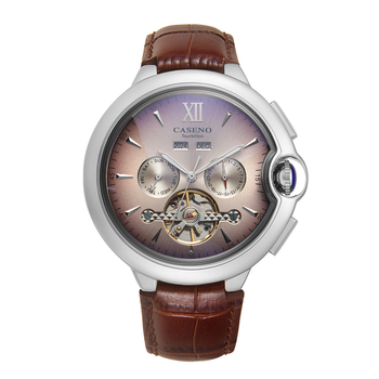 Caseno Automatski Tourbillon Mehanički Sat S Vječnim Kalendarom, Kožni Remen