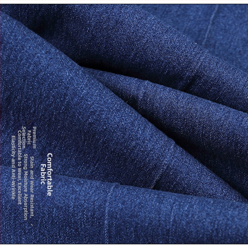 Capri džínsy pre ženy stredného veku, elastický vysoký pás, voľný rovný strih, bavlna nad 95%, mikroelastické