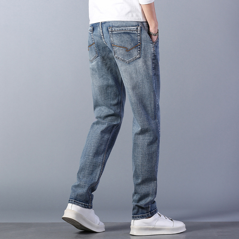 Muške traperice, visoka struk, labav kroj, denim, kameno pranje