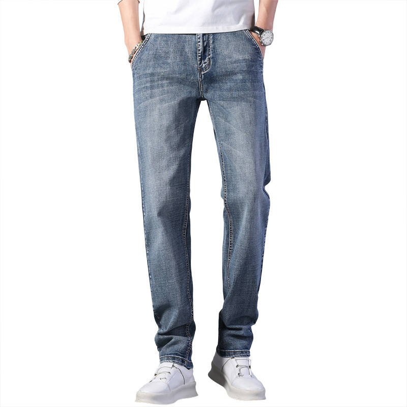 Muške traperice, visoka struk, labav kroj, denim, kameno pranje