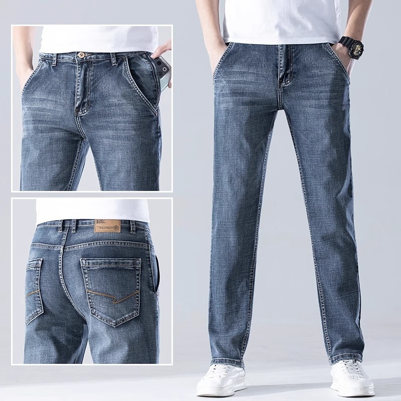 Muške traperice, visoka struk, labav kroj, denim, kameno pranje