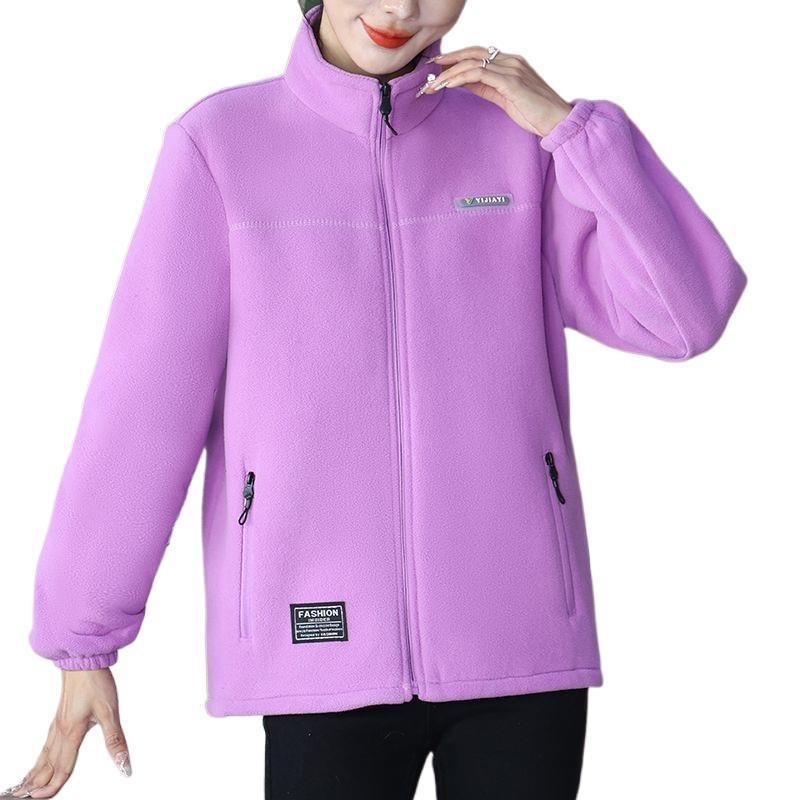 Moteriška fliso striukė su gobtuvu ir stovinčia apykakle, dryžuotas raštas, medvilnės audinys, poliesterio pamušalas