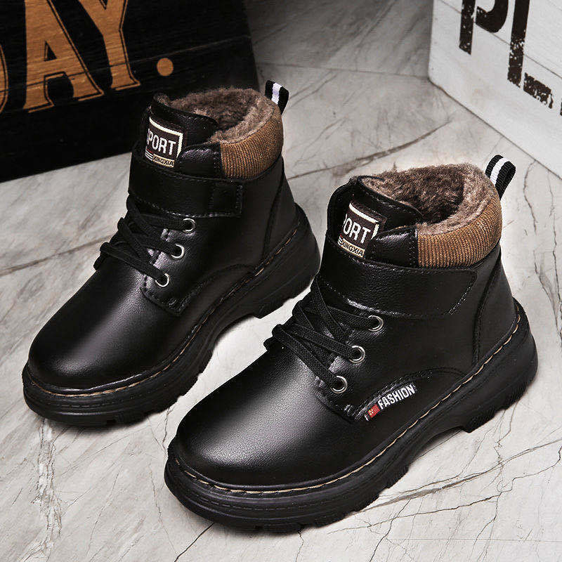 Ghete Martin pentru băieți, încălțăminte de iarnă cu căptușeală fleece, partea superioară microfibră, talpă EVA, pentru copii 1-3 ani