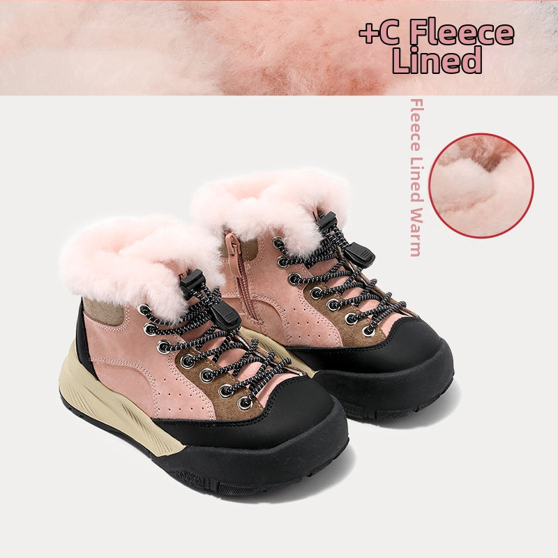 Cizme pentru copii până la gleznă pentru iarnă, din piele artificială, izolație din bumbac, 1-3 ani, White Crane