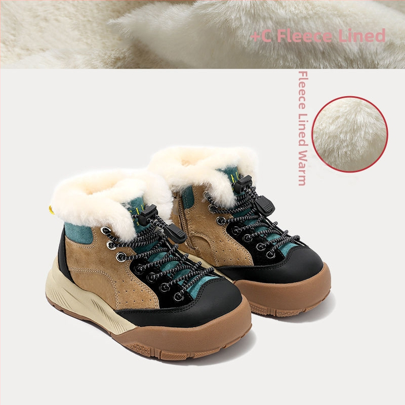 Cizme pentru copii până la gleznă pentru iarnă, din piele artificială, izolație din bumbac, 1-3 ani, White Crane