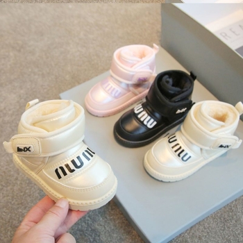 Ghete de iarnă pentru copii din piele sintetică, pentru 1–3 ani, stil neutru, botine de gleznă