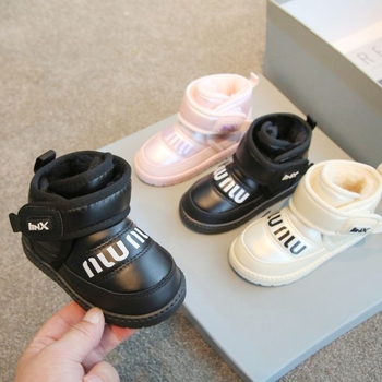 Ghete de iarnă pentru copii din piele sintetică, pentru 1–3 ani, stil neutru, botine de gleznă
