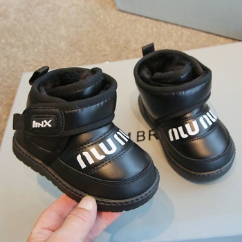 Ghete de iarnă pentru copii din piele sintetică, pentru 1–3 ani, stil neutru, botine de gleznă