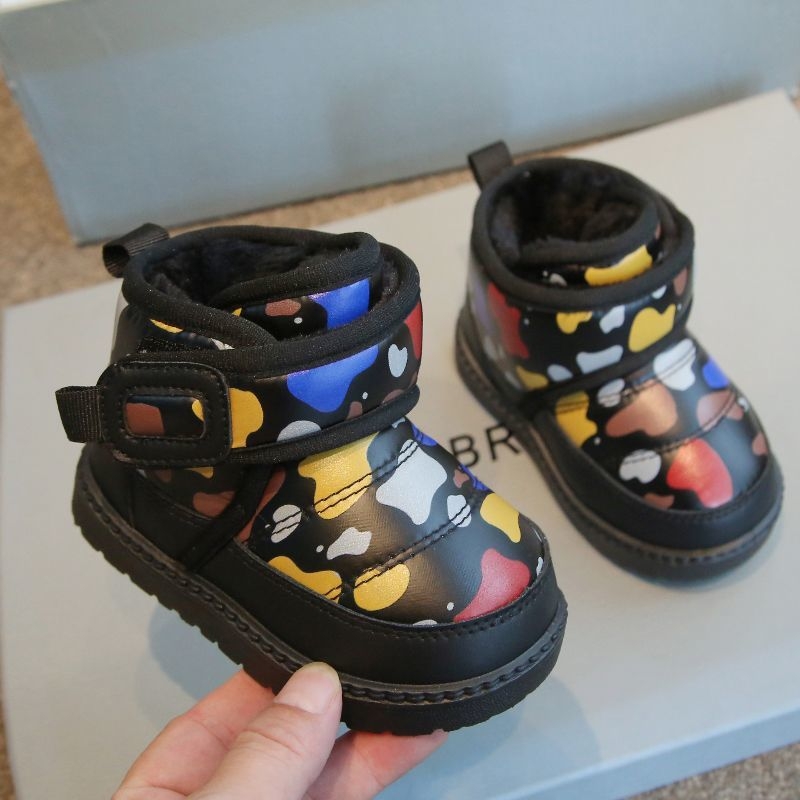 Ghete de iarnă pentru copii din piele sintetică, pentru 1–3 ani, stil neutru, botine de gleznă