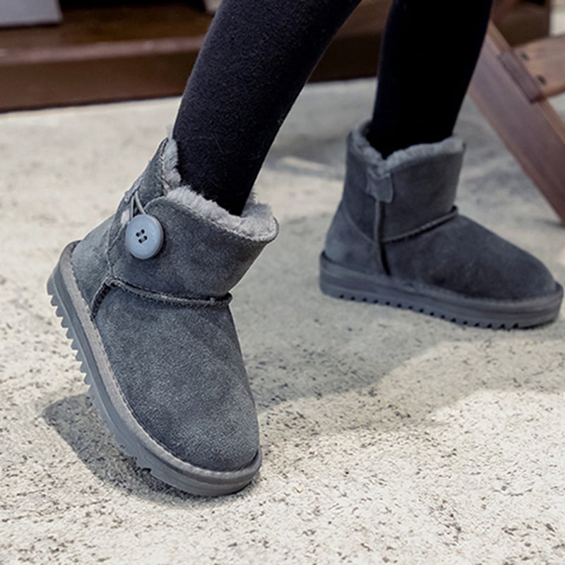 Dječje čizme za snijeg od prave kože, protuklizne, debeli model, stil princeze, za uzrast 1–16 godina