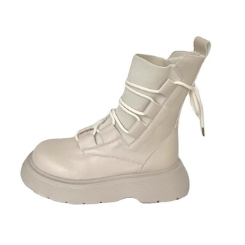 Γυναικείες μποτάκια Martin – PU επάνω μέρος, σόλα από καουτσούκ, φτέρνα 3–5 εκ., μεσαίο ύψος κνήμης