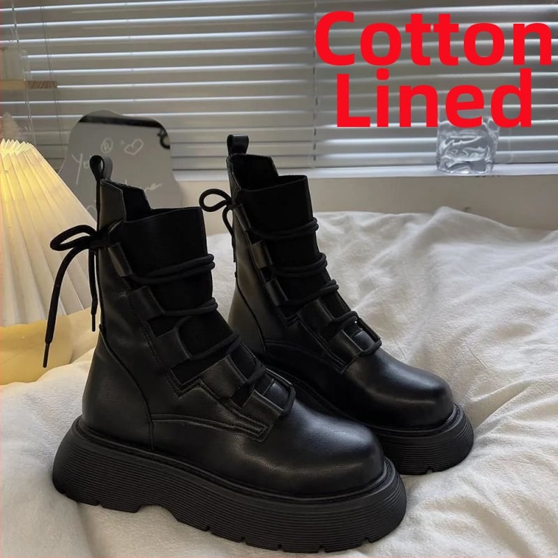 Γυναικείες μποτάκια Martin – PU επάνω μέρος, σόλα από καουτσούκ, φτέρνα 3–5 εκ., μεσαίο ύψος κνήμης