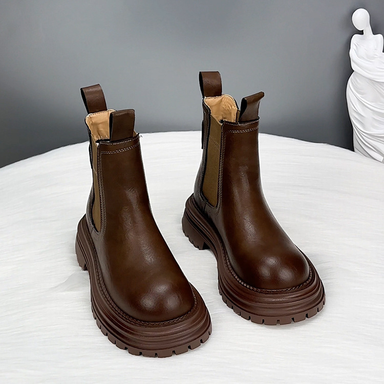 Μποτάκια με φούντες, βρετανικού στυλ χειμερινά μποτάκια με χαμηλό ύψος (επάνω: συνθετικό δέρμα, σόλα πολυουρεθάνης, πάτος από συνθετικό plush, εσωτερική επένδυση plush)