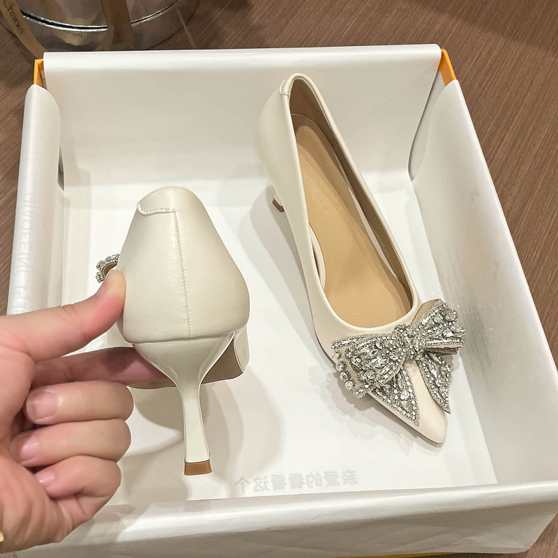 Sieviešu kurpes ar šauru purnu, PU augšpuse, 6–8 cm papēdis, princeses stils, piemērotas banketam un darbam