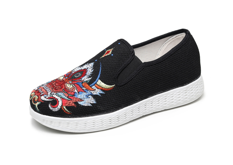 Πλατφορμικά Παπούτσια, καμβάς επάνω, σόλα TPR, στρογγυλή μύτη, χαμηλό τακούνι