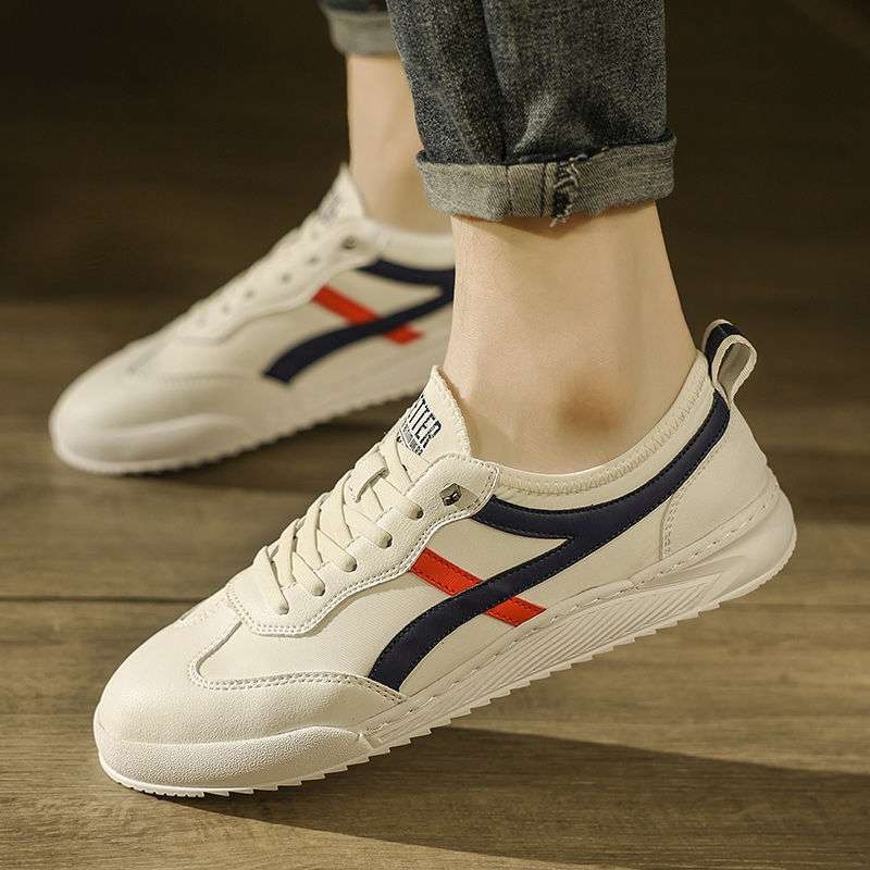 Sneakers no mikrofibra ādas, elpojošas, vidēja augšdaļa, elastīgā aizdare