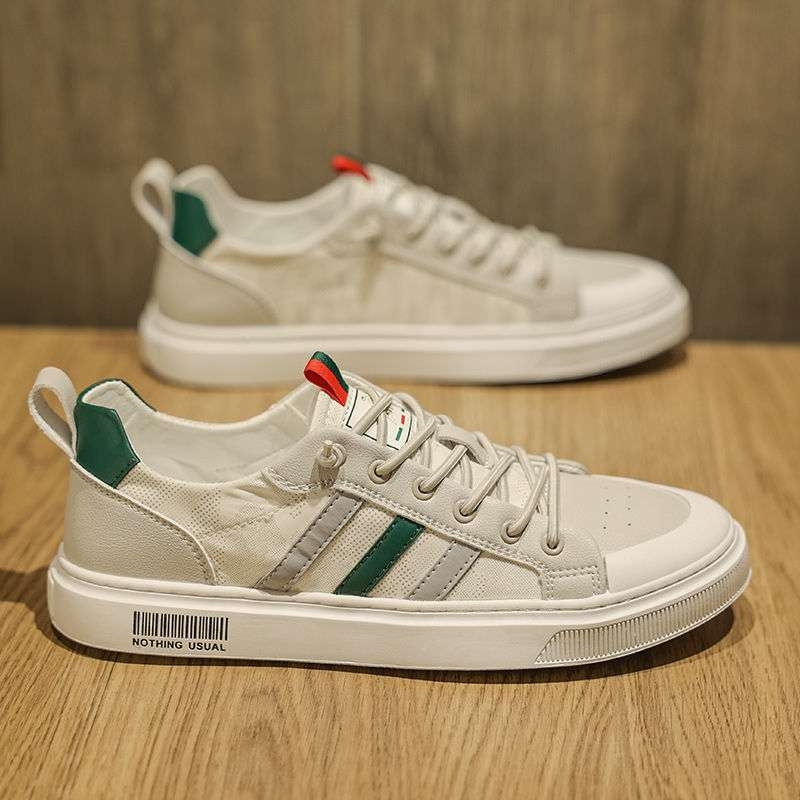 Sneakers no mikrofibra ādas, elpojošas, vidēja augšdaļa, elastīgā aizdare