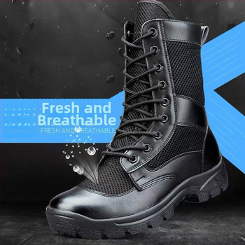 Augstas vīriešu darba zābaki ar rāvējslēdzēju, elpojošs sieta augšdaļa, materiāls: Super fiber, piemērots ārējiem pārgājieniem