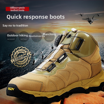 ESDY Încălțăminte de alpinism – pantofi ușori, cu reacție rapidă, cataramă automată, partea superioară Oxford, talpă EVA, talpă intermediară EVA, căptușeală din bumbac, înălțime medie a gleznei, toc 3–5 cm