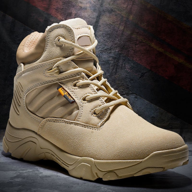 Ārējās taktiskās zābaki, augsti, ūdensizturīgi, pretslīdes gumijas zole, PU augšpuse, iekšējā āda