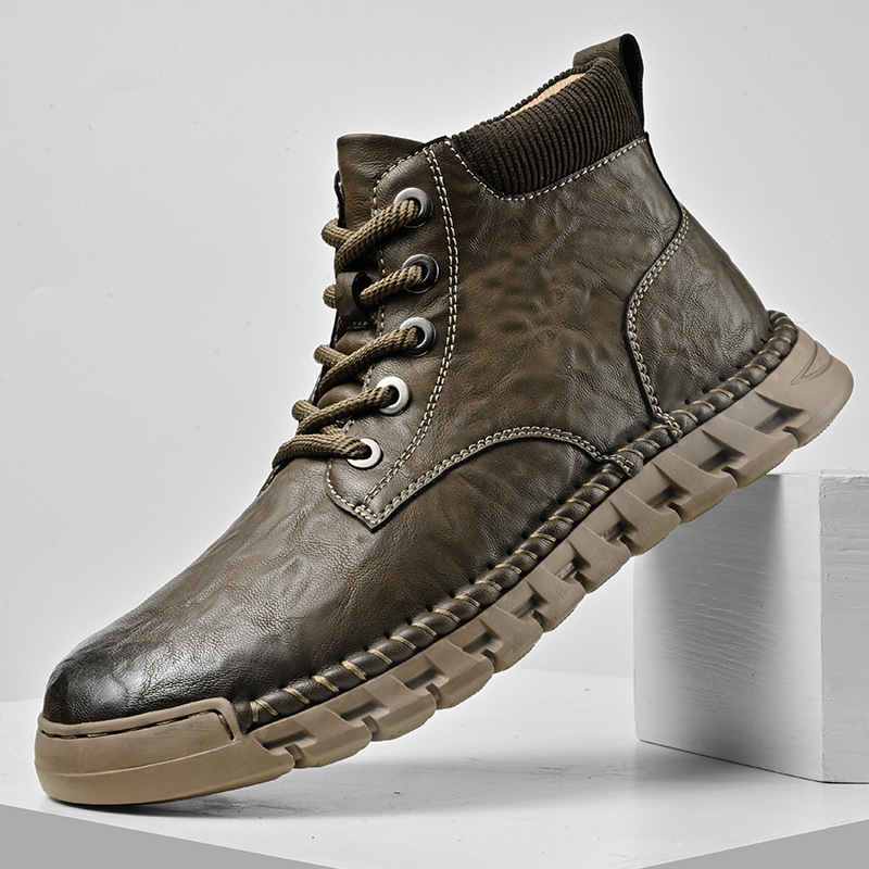 Martin saapad Goodyear kummist tallaga, pealiskate ehtsast nahast, EVA sisetald, keskmise sääre kõrgusega, ümmarguse ninaga