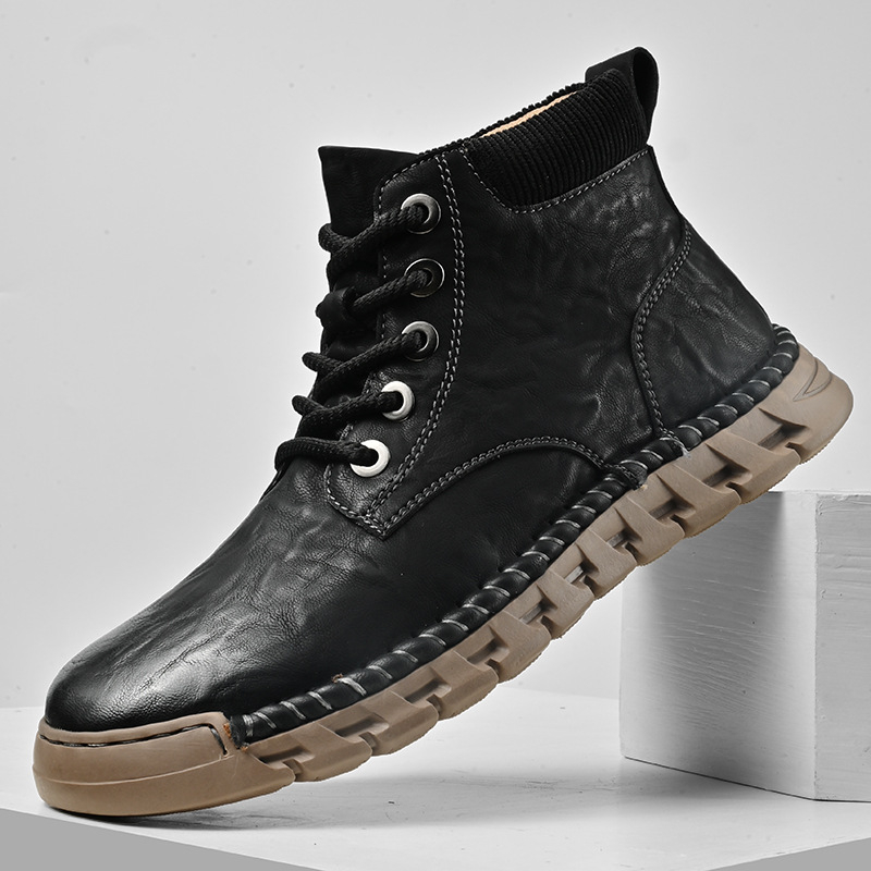 Martin saapad Goodyear kummist tallaga, pealiskate ehtsast nahast, EVA sisetald, keskmise sääre kõrgusega, ümmarguse ninaga