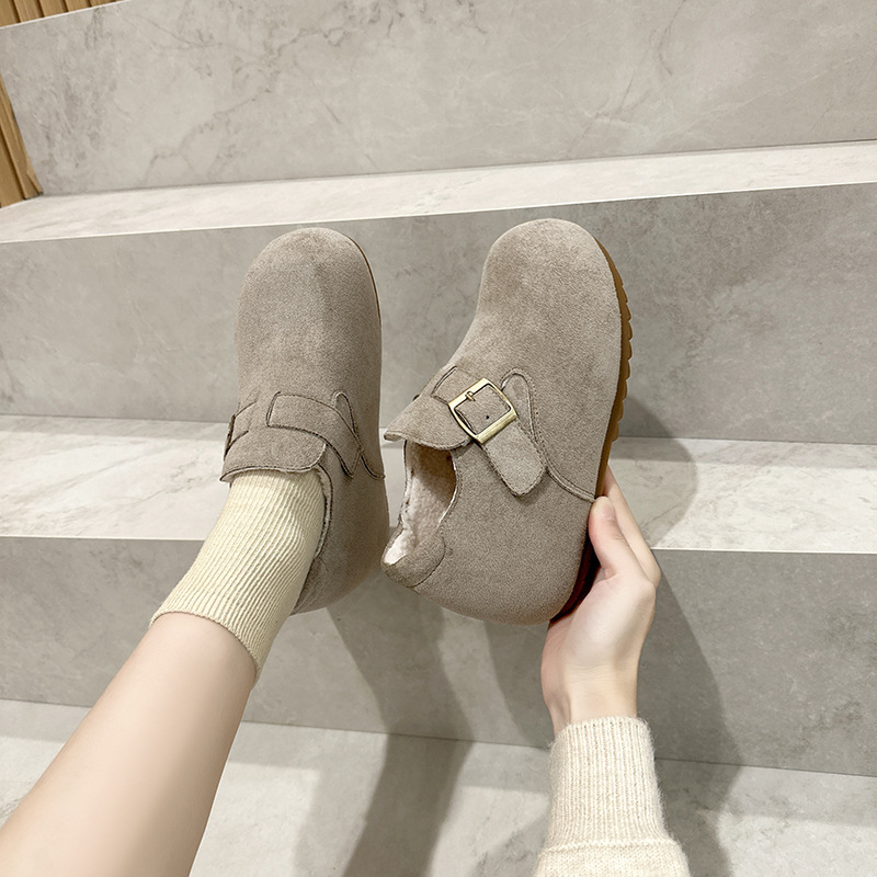 Birkenstock-stil mokasine s debelim platformom, gornji materijal od prave ovčje kože, unutrašnji dio od vune i kašmira, okrugli nos, peta 6–8 cm, potplat od prirodne gume
