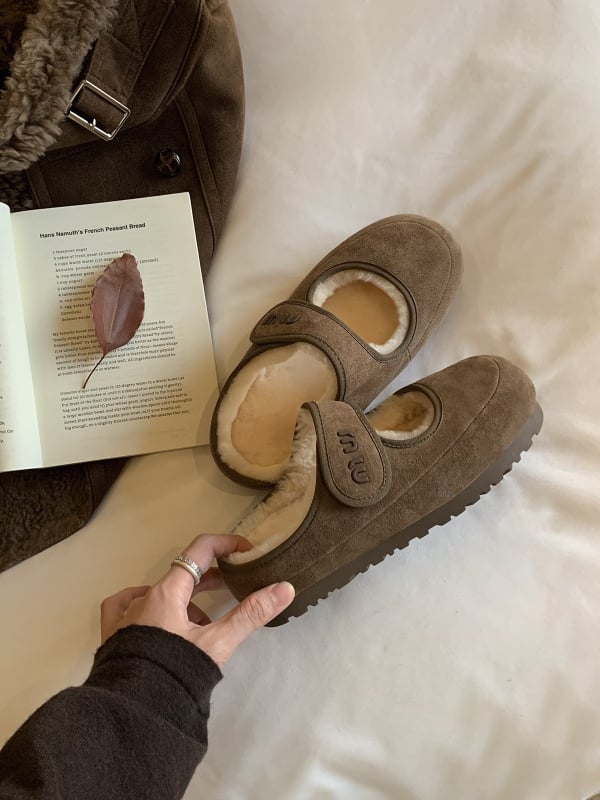 Sieviešu Mary Jane kurpes ar bieza zole, Velcro aizdare, frosted augšdaļa, apaļš purns, ziemas- pavasara- rudens sezonai