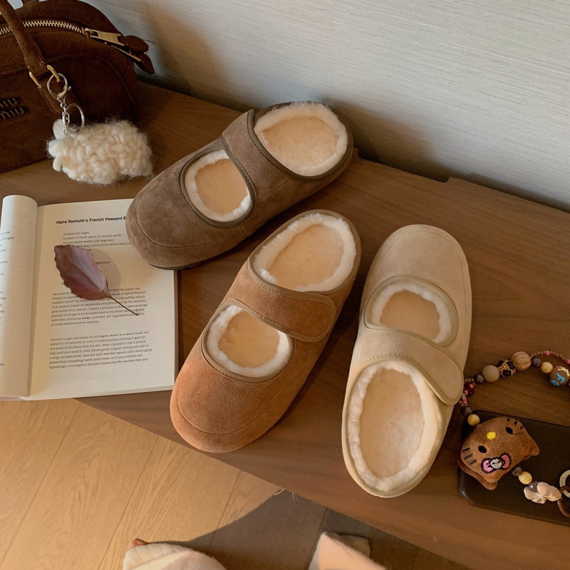 Sieviešu Mary Jane kurpes ar bieza zole, Velcro aizdare, frosted augšdaļa, apaļš purns, ziemas- pavasara- rudens sezonai