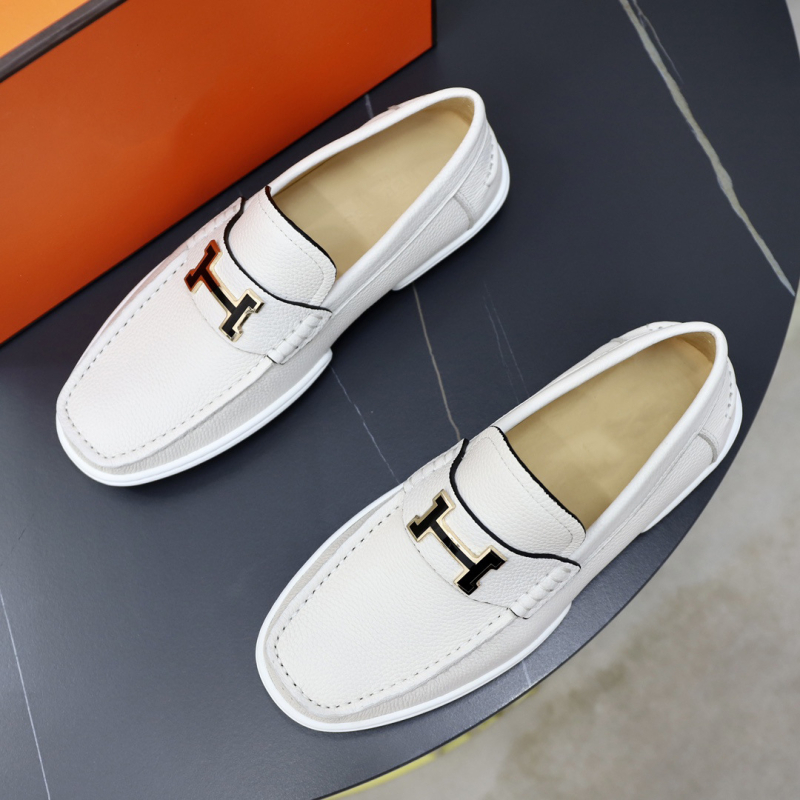 Ανδρικοί λοφέρ χωρίς κορδόνια, αναπνέουσα δερμάτινη επάνω επιφάνεια, σόλα από καουτσούκ, χαμηλό τακούνι 1–3 cm