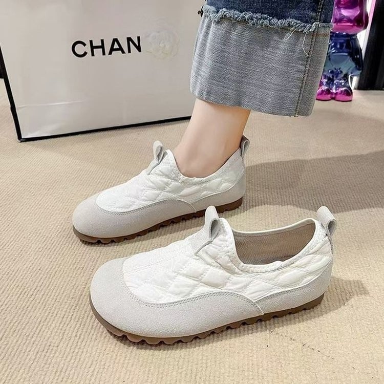 Sieviešu ziemas iekšējās čības ar mākslīgu kažokādu un gumijas zoli, zems augšdaļa