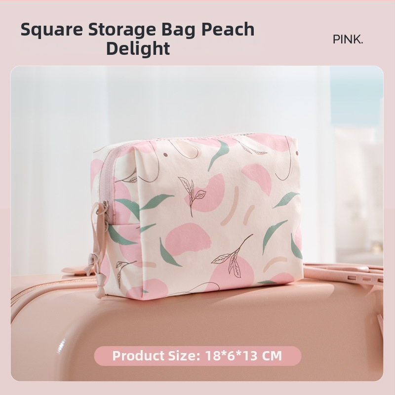 Козметична чанта с разделения за грим — водоустойчива, портативна и ултралека, голям капацитет (материал: полиестер; подплата: полиестер; принт)