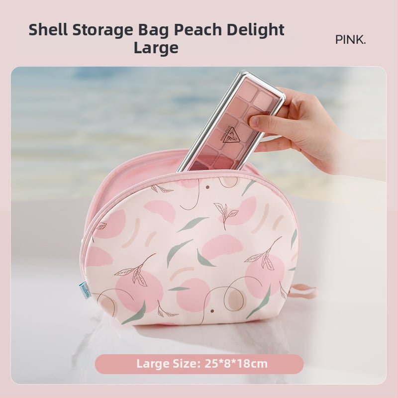 Козметична чанта с разделения за грим — водоустойчива, портативна и ултралека, голям капацитет (материал: полиестер; подплата: полиестер; принт)