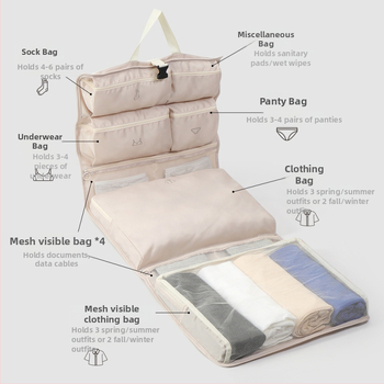 Daidweil kubveidīgs pakārts uzglabāšanas organizētājs ceļojumiem un mājas lietošanai, modelis 250828, poliesters, organizēšanai