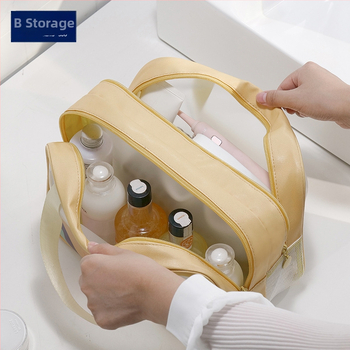 Kosmētikas soma un higiēnas soma - ūdensnecaurlaidīga, divslāņu uzglabāšana, liela ietilpība, PVC materiāls, rokassomas stils