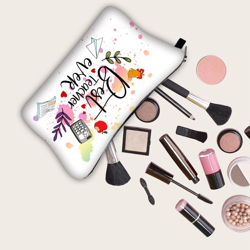 Козметична чанта за пътуване — дишаща, ултралека, разширяваща се; Материал: полиестер; Дизайн: буквен принт; Подплата: полиестер; За: унисекс