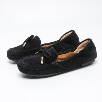 Sieviešu Egg Roll Shoes — Korejas stilā, apaļa purngala, nubuka augšdaļa, teļa cīpslas zole, mikrošķiedras oderē, zemais papēdis 1–3 cm