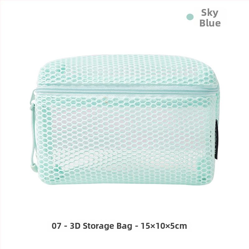 Kosmētikas soma ar trīsdimensionālu režģu dizainu, kubveida forma, poliestera materiāls, portatīva ceļojumiem (Modelis D072)