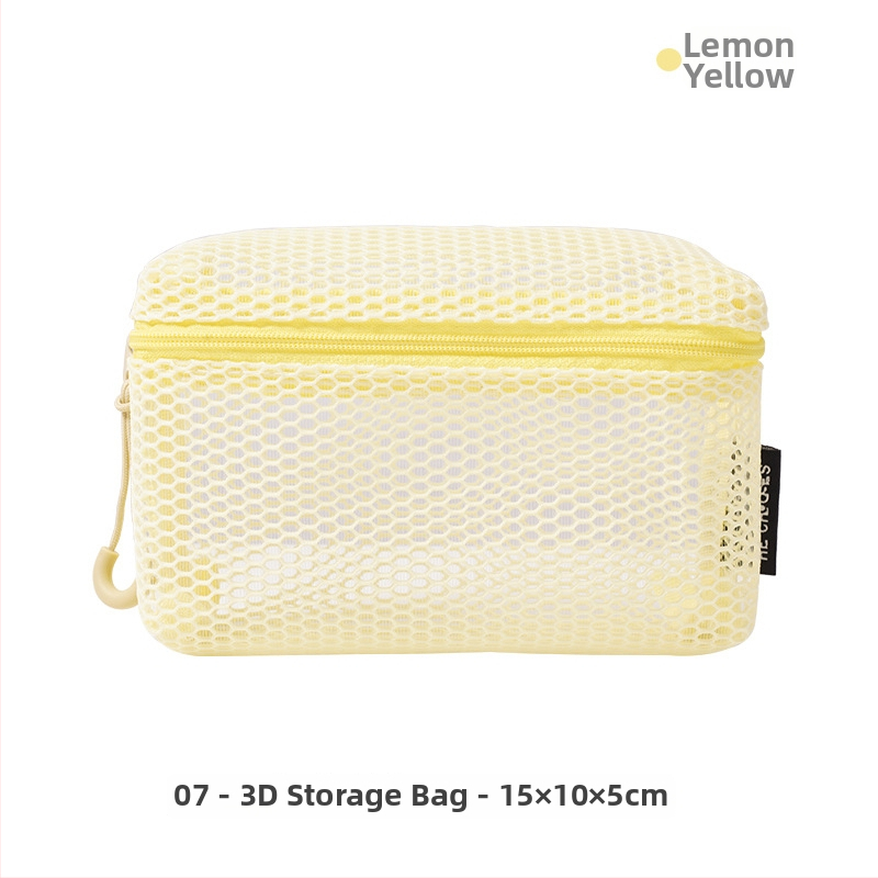 Kosmētikas soma ar trīsdimensionālu režģu dizainu, kubveida forma, poliestera materiāls, portatīva ceļojumiem (Modelis D072)