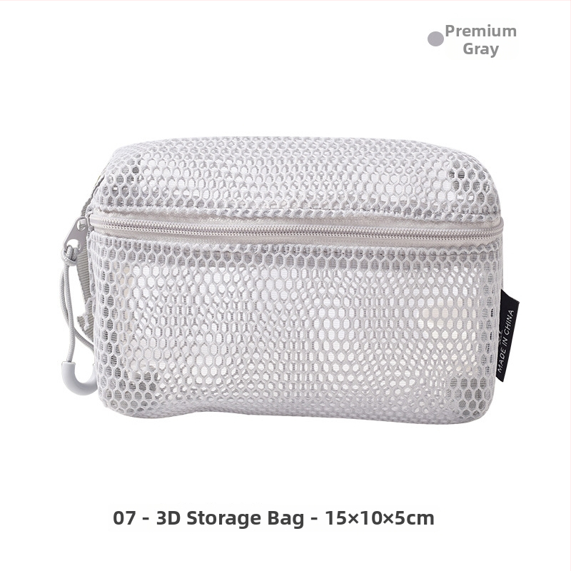 Kosmētikas soma ar trīsdimensionālu režģu dizainu, kubveida forma, poliestera materiāls, portatīva ceļojumiem (Modelis D072)