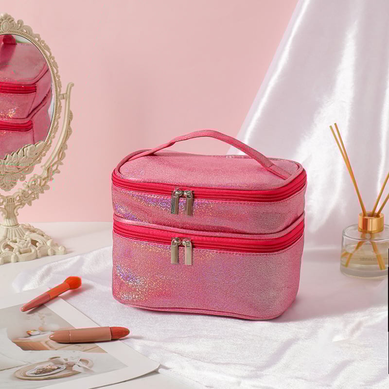 Козметична чанта за пътуване с два слоя, водоустойчива, полиестерна външна част, подплата полиестер-памук, унисекс