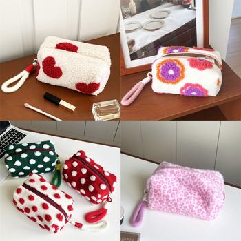 Козметична и чанта за моливи с леопардов принт, полиестер, платнена подплата, цип, MEYOU, унисекс, уличен стил, за съхранение