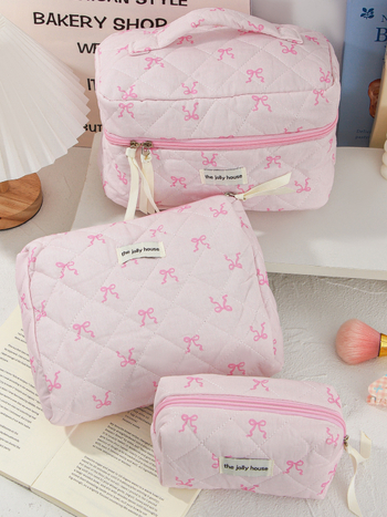 Berg дамски несесер за грим – памучен каре отвън, полиестерна подплата, стил за пътуване и ежедневна употреба