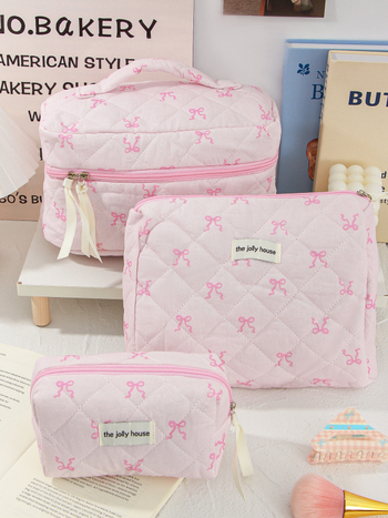 Berg дамски несесер за грим – памучен каре отвън, полиестерна подплата, стил за пътуване и ежедневна употреба