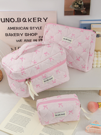 Berg дамски несесер за грим – памучен каре отвън, полиестерна подплата, стил за пътуване и ежедневна употреба